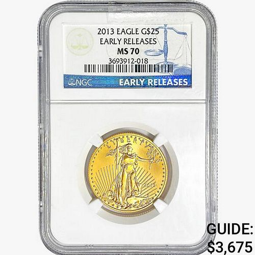 2013 American 1/2oz. Gold $25 Eagle NGC MS70 