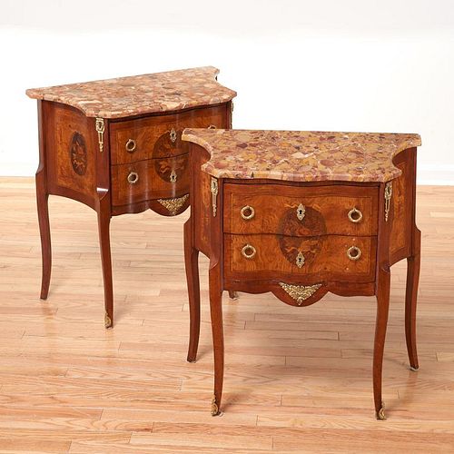 Pair Louis XVI style side tables