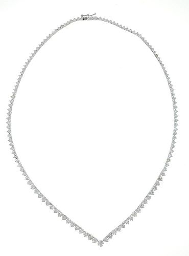 11.32ct Accented Diamond 18k White Gold Necklace