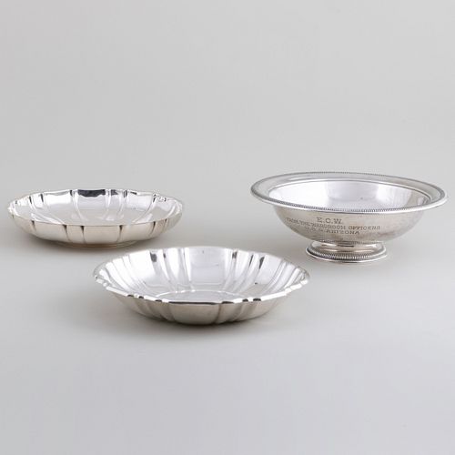 Group of Three American Silver Serving Bowls