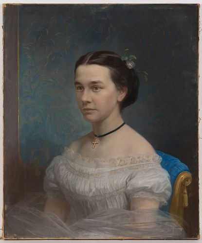 JOHN DABOUR (MARYLAND, 1837-1905) PORTRAIT OF A YOUNG WOMAN WITH RICHMOND, VIRGINIA ASSOCIATION 