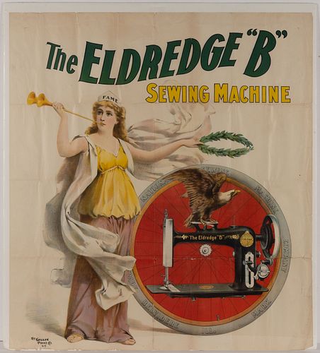 NATIONAL SEWING MACHINE CO., BELVIDERE, ILLINOIS ADVERTISING POSTER