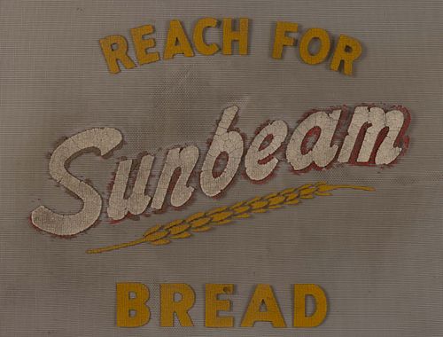 SUNBEAM BREAD ADVERTISING DOOR SCREEN