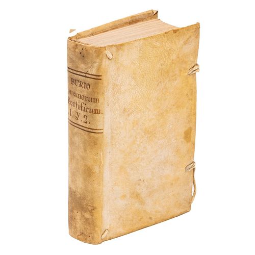 Burio, Guilielmo.  Romanorum Pontificum.  Brevis Notitia.  Romae: Typis Paglianini, 1763. Tomos I - II, en un volumen.