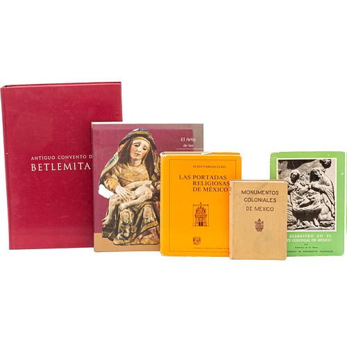 Libros sobre Arte Colonial. El Alabastro en el Arte Colonial de México /  Las Portadas Religiosas de México. Piezas: 5.