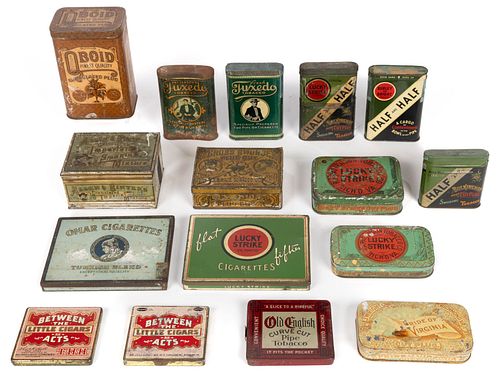 RICHMOND, VIRGINIA AND OTHER ADVERTISING TOBACCO TINS, LOT OF 16
