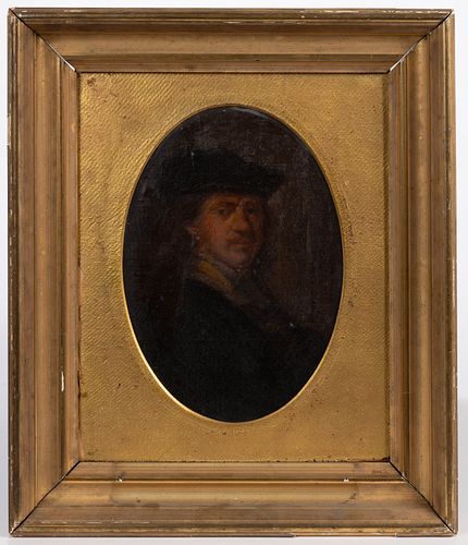 AFTER REMBRANDT (DUTCH, 1606-1669) SELF PORTRAIT OLD-MASTER STYLE PAINTING