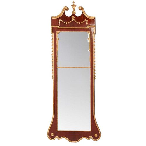 Continental parcel gilt mahogany pier mirror