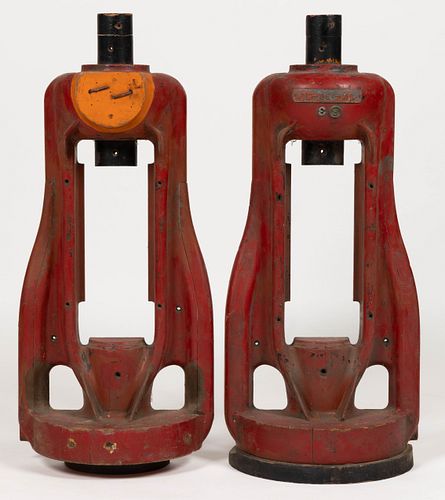 PAIR OF PAINTED WOODEN FOUNDRY MODELS