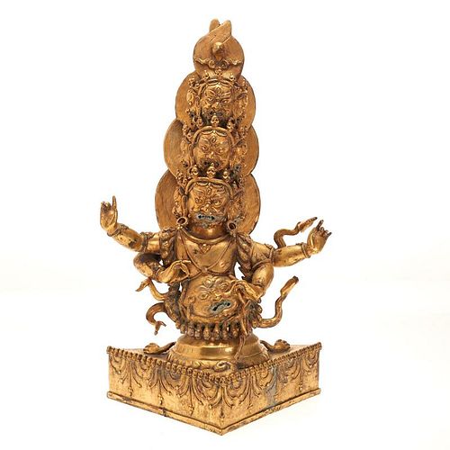 Himalayan gilt bronze deity