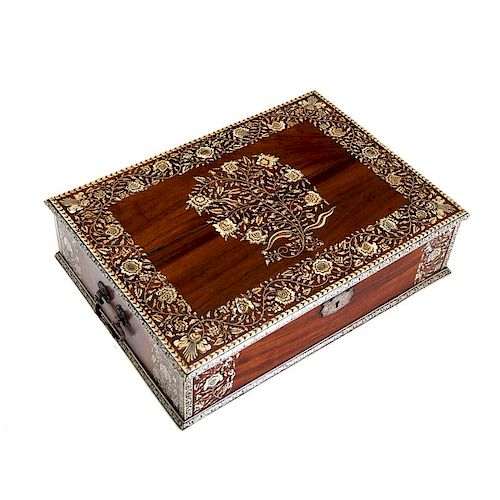 Nice Anglo-Indian inlaid hardwood box