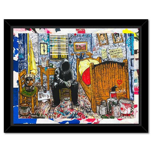 Mr. Brainwash, "Vincent Vandal" Framed Unique (UNIQ) Mixed Media, Hand Signed with Certificate of Authenticity.