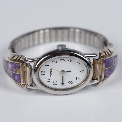 Francisco Navajo Sterling Silver Charoite Timex Watch