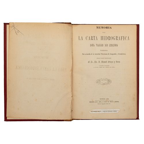 Orozco y Berra, Manuel. Memoria para la Carta Hidrográfica del Valle de México. México: Imprenta de A. Boix, 1864.