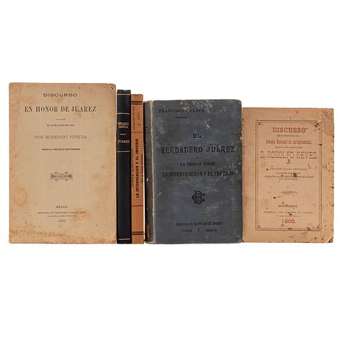 Colección de Obras Sobre Benito Juárez. Discursos, la Intervención y Refutaciones a Bulnes. México: 1899 - 1904. Piezas: 5.