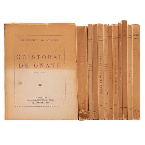 Ediciones del Banco Industrial de Jalisco. Obras de Autores Jaliscienses. López Portillo, Yáñez, Benítez, Pompa... Guadajara: 1955-1974
