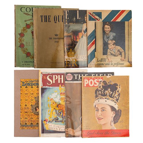Colección de Revistas Sobre la Coronación de La Reina Elizabeth II del Reino Unido. London  - Paris: 1953. Piezas: 8.
