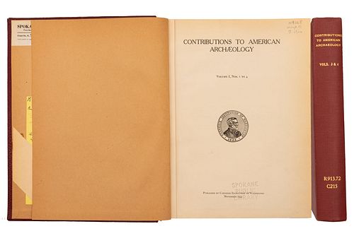 Contributions To American Archaeology.  Washington: Carnegie Institution Of Washington, 1931 - 1937.  4o. marquilla, 157 + 3...