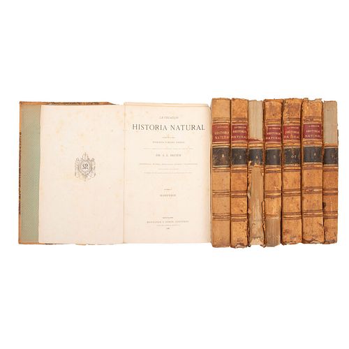 Brehm, A. E. La Creación. Historia Natural. Barcelona: Montaner y Simón, Editores, 1880 - 1883. Con cromolitografías. Piezas: 8.