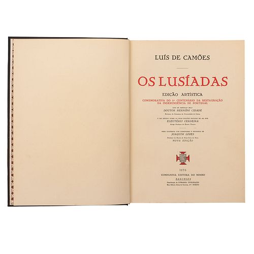 Camoes, Luís de. Os Lusíadas. Barcelos: Companhia Editora do Minho, 1976. Obra ilustrada com iluminuras.