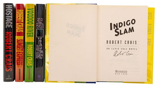 Obras firmadas por RIDLEY PEARSON Y ROBERT CRAIS. THE ANGEL MAKER / INDIGO SLAM / HOSTAGE / SUNSET EXPRESS / VOODOO RIVER. <...