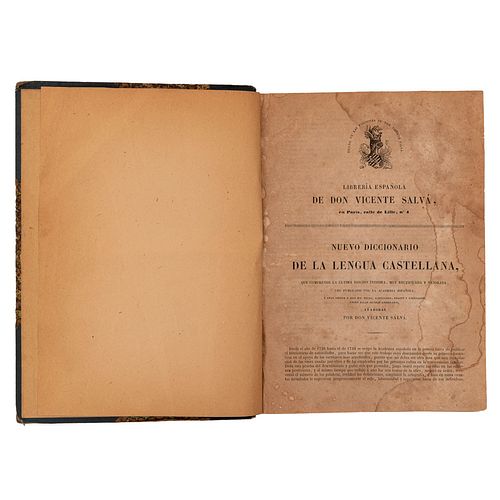 Salvá, Vicente. Nuevo Diccionario de la Lengua Castellana. París: Librería de Don Vicente Salvá, 1846.