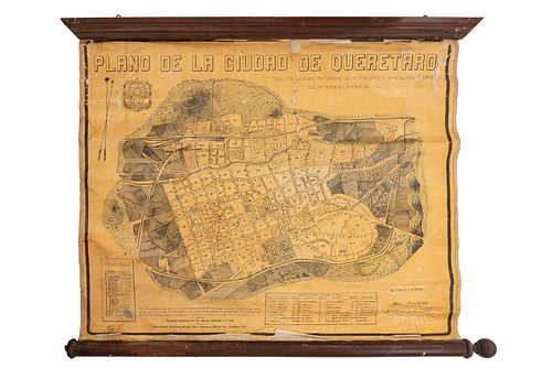 Cabañas, Francisco R. de. Plano de la Ciudad de Querétaro con las Últimas Reformas de Actualidad... México, 1919.