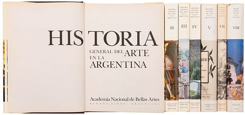 Academia Nacional de Bellas Artes. Historia General del Arte en la Argentina. Buenos Aires, 1999.  4o. marquilla. Tomos I -...