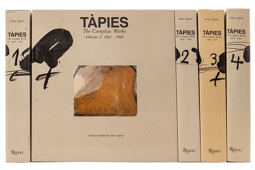 Agusti, Anna. Tàpies: The Complete Works. Barcelona: Fundació Antoni Tàpies - Edicions Polígrafa, 1988, 1990, 1992, 1996. 4o...