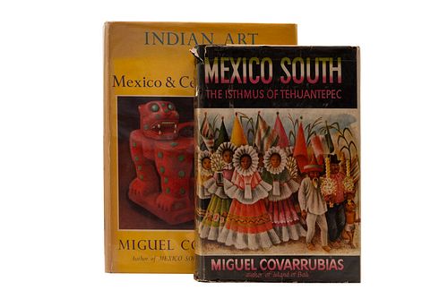 Covarrubias, Miguel.  a) Mexico South The Isthmus Of Tehuantepec. New York: Alfred A. Knopf, 1946.  4o. marquilla, XXVII...