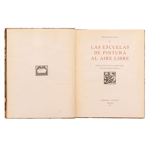 Secretaría de Educación Pública. Monografía de las Escuelas de Pintura al Aire Libre. México: 1926. Dedicado y firmado por A. Ramos Mtz