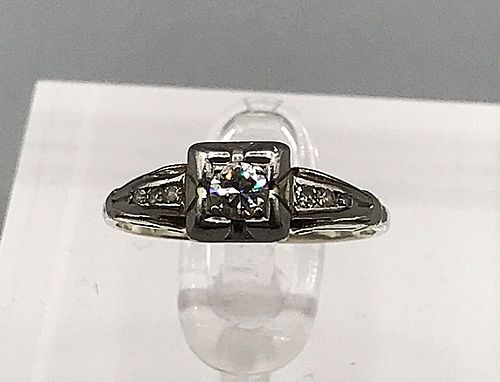 Art Deco 14K Diamond Ring