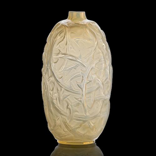 LALIQUE "Ronces" vase, opalescent glass