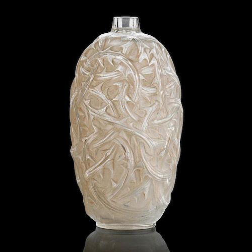 LALIQUE "Ronces" vase, clear glass