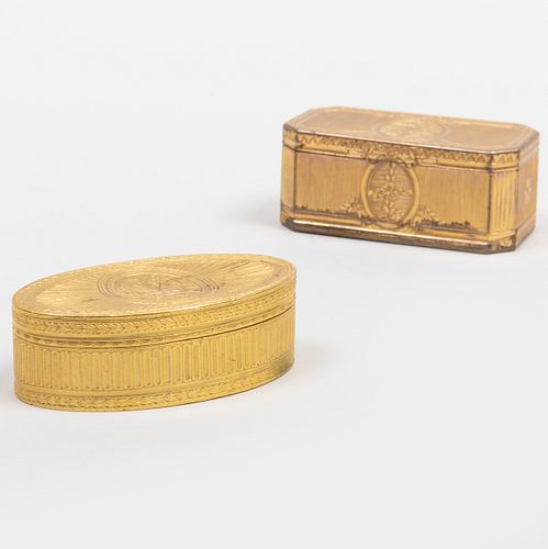 Two Continental Gilt Boxes