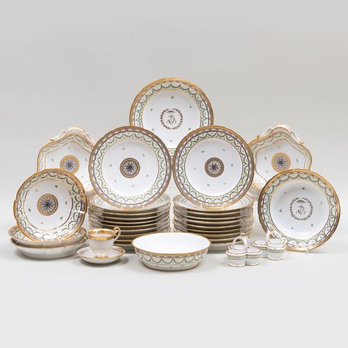 Paris Duc d'Angoulême Gilt Decorated Porcelain Part Table Service