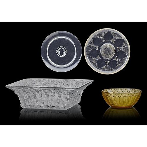 LALIQUE Two bowls and two plates