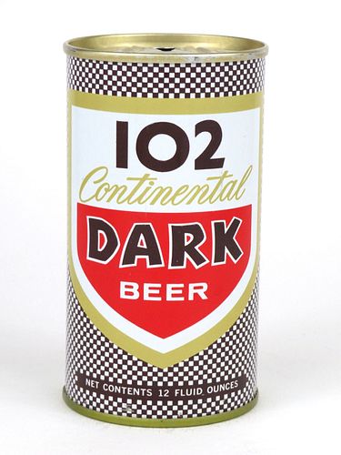 1968 102 Continental Dark Beer 12oz Tab Top Can T104-22 Los Angeles California