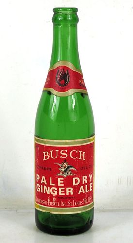1930 Busch Pale Dry Ginger Ale 12oz Bottle St. Louis Missouri