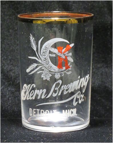 1902 C. Kern Brewing Co. Etched Glass Port Huron Michigan