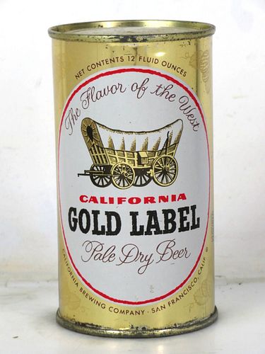 1954 California Gold Label Beer 12oz Flat Top Can 47-36 San Francisco California
