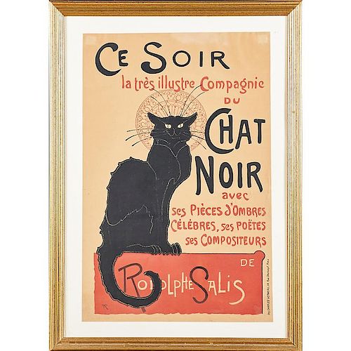 THEOPHILE STEINLEN Lithograph poster, "Chat Noir…"