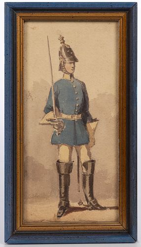 FREDERIC HAHR (RICHMOND, VIRGINIA 1845-1915), WATERCOLOR OF A SWEDISH SOLDIER