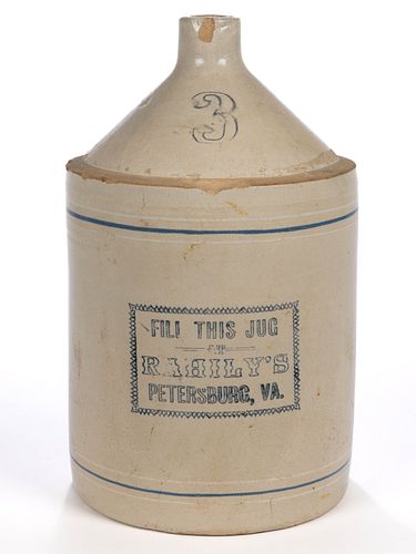 PETERSBURG, VIRGINIA WHISKEY MERCHANT'S ADVERTISING JUG