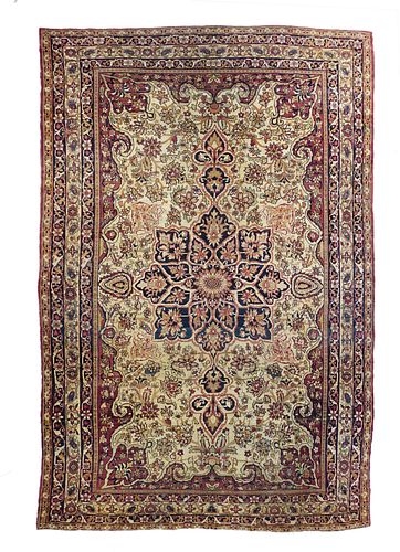 Antique Persian Lavar Kerman Rug