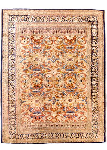 Antique Persian Silk Heriz  Rug