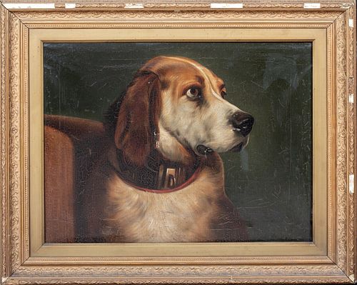 PORTRAIT OF BLOODHOUND DOG "ODIN" OIL PAINTING