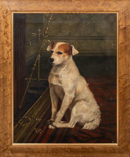  PORTRAIT OF "PIP" A JACK RUSSELL OIL PAINTING