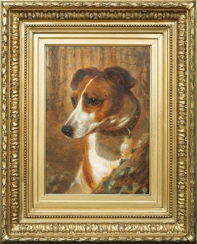 PORTRAIT OF A JACK RUSSELL TERRIER OIL PAINTING
