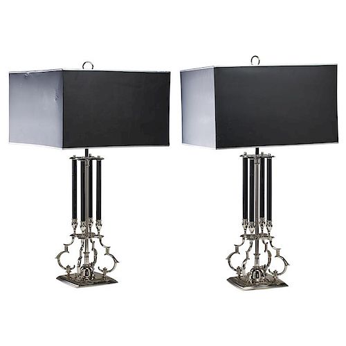 STYLE OF TOMMI PARZINGER Pair of large table lamps